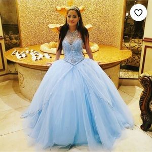 Custom, Size 0 Powder Blue Gown